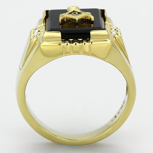 Gold Ring For Men TK795 Gold - Stainless Steel Ring with Semi-Precious