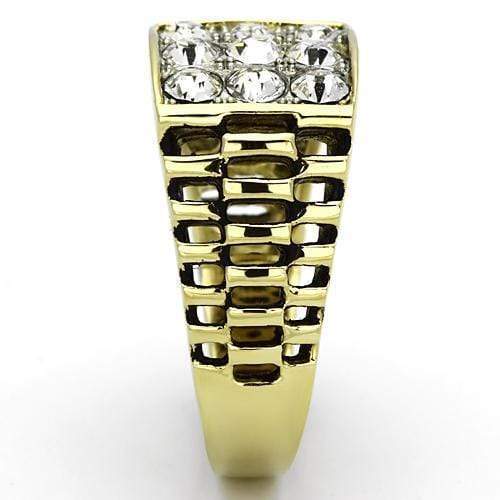 Gold Ring For Men TK796 Two-Tone Gold - Stainless Steel Ring with Crystal