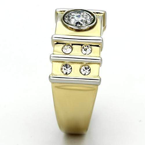 Gold Ring For Men TK797 Two-Tone Gold - Stainless Steel Ring with CZ