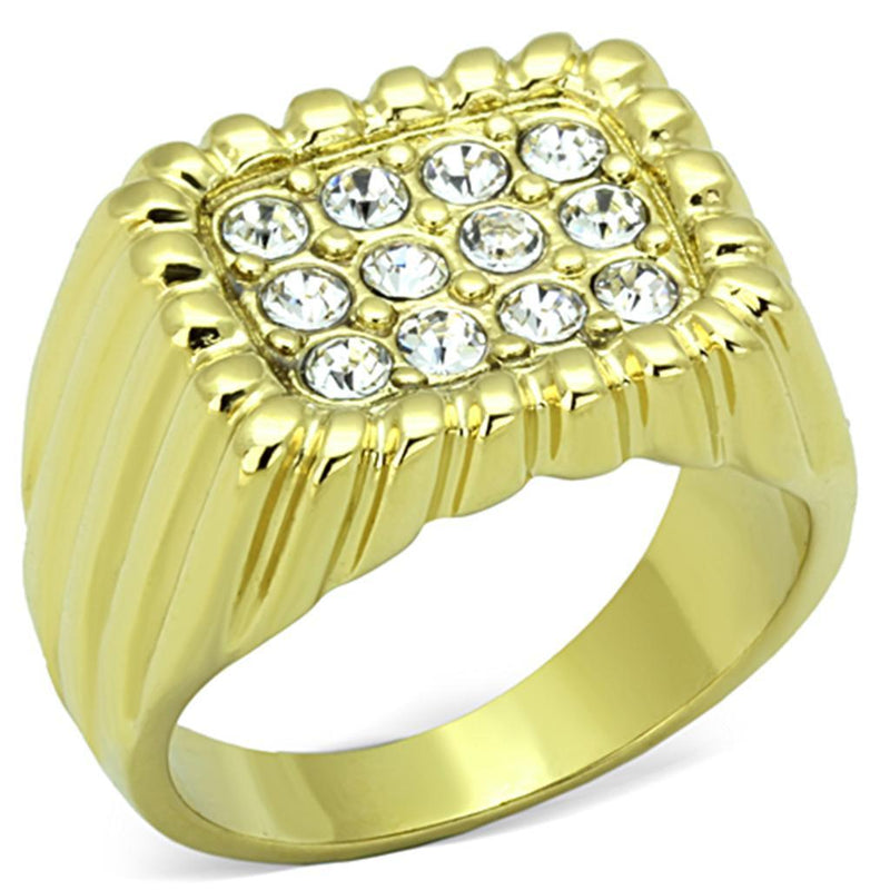 Gold Ring For Men TK940G Gold - Stainless Steel Ring with Crystal