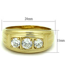 Gold Ring For Men TK946G Gold - Stainless Steel Ring with AAA Grade CZ