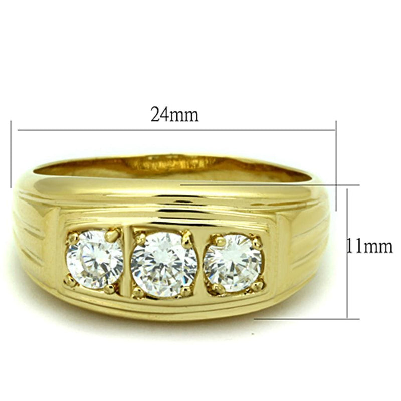 Gold Ring For Men TK946G Gold - Stainless Steel Ring with AAA Grade CZ