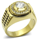 Gold Ring For Men TK948G Gold - Stainless Steel Ring with AAA Grade CZ