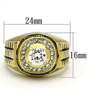 Gold Ring For Men TK948G Gold - Stainless Steel Ring with AAA Grade CZ