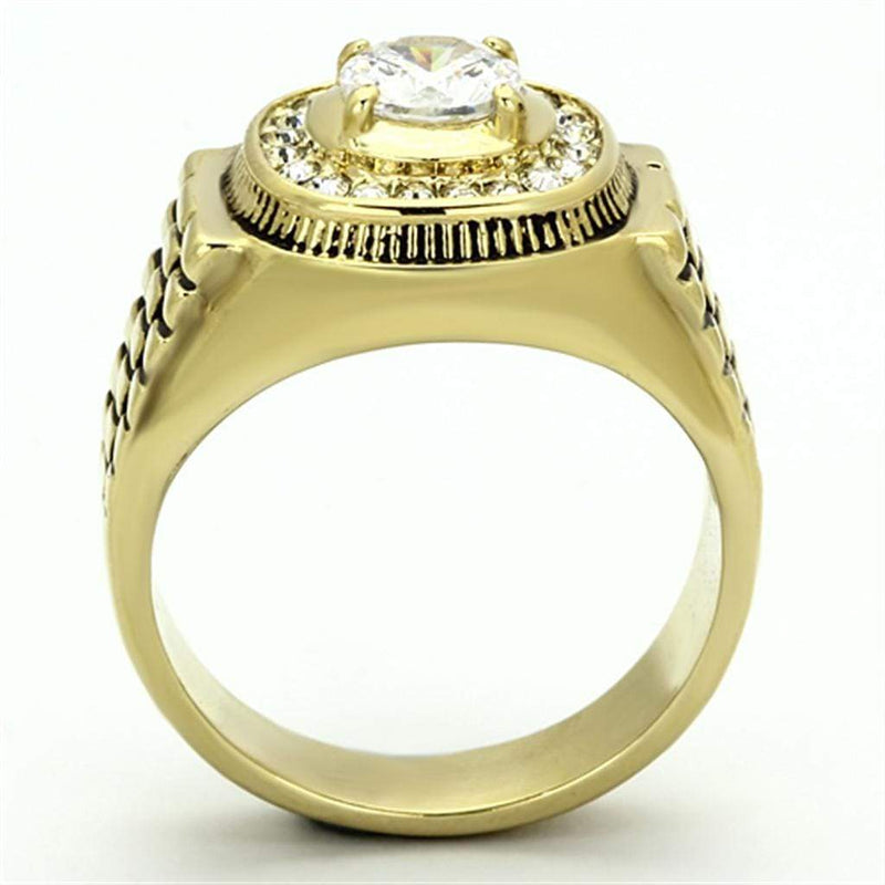 Gold Ring For Men TK948G Gold - Stainless Steel Ring with AAA Grade CZ