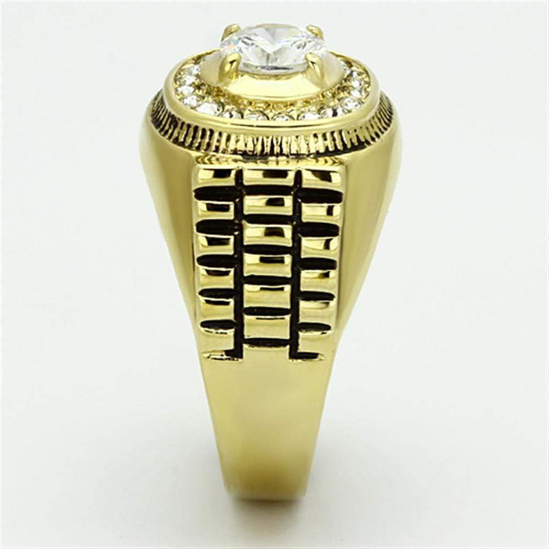 Gold Ring For Men TK948G Gold - Stainless Steel Ring with AAA Grade CZ