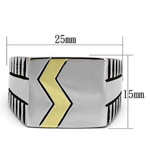 Gold Ring For Men TK950 Two-Tone Gold - Stainless Steel Ring with Epoxy