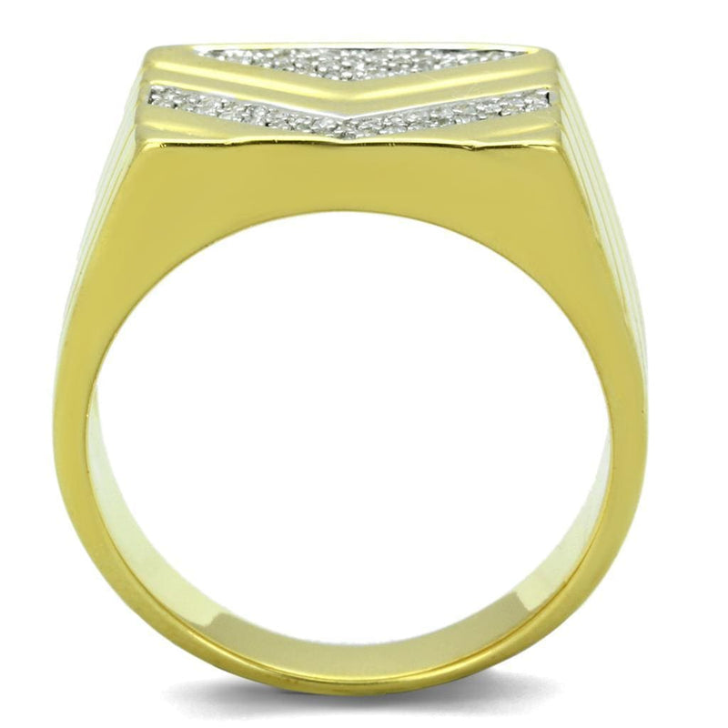 Gold Ring For Men TS234 Gold+Rhodium 925 Sterling Silver Ring with CZ