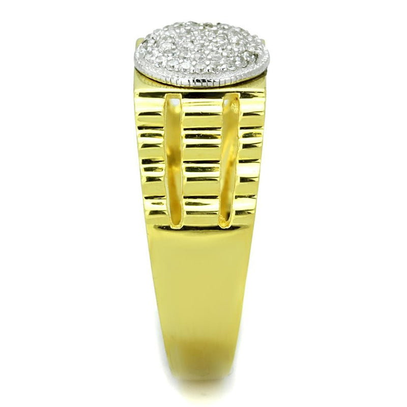 Gold Ring For Men TS237 Gold+Rhodium 925 Sterling Silver Ring with CZ