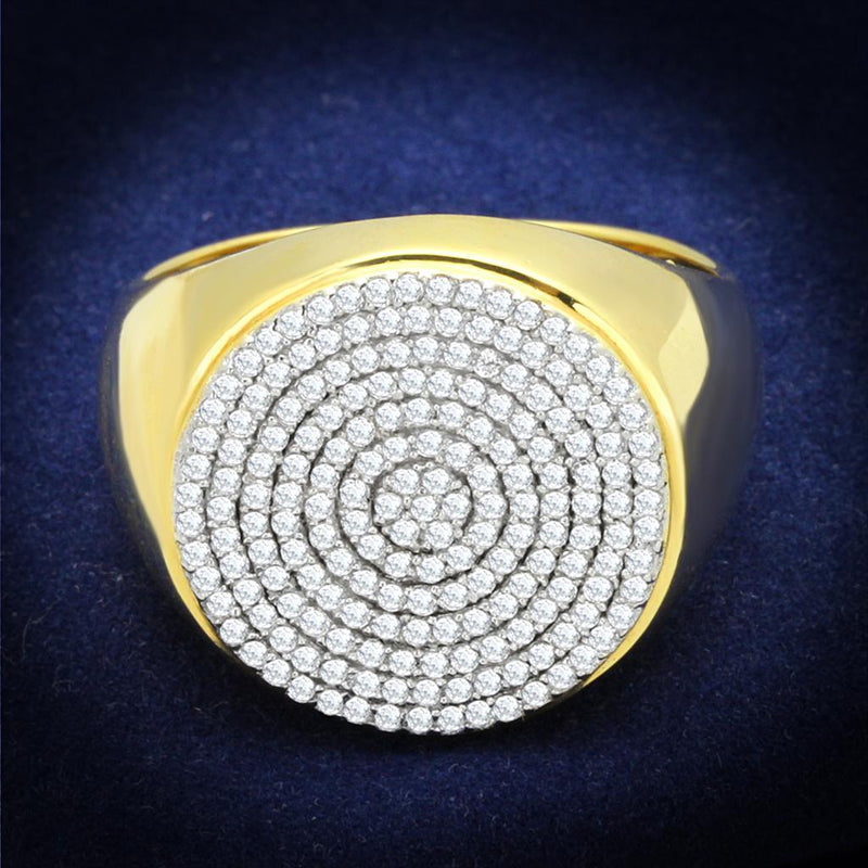 Gold Ring For Men TS238 Gold+Rhodium 925 Sterling Silver Ring with CZ