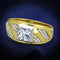 Gold Ring For Men TS247 Gold+Rhodium 925 Sterling Silver Ring with CZ