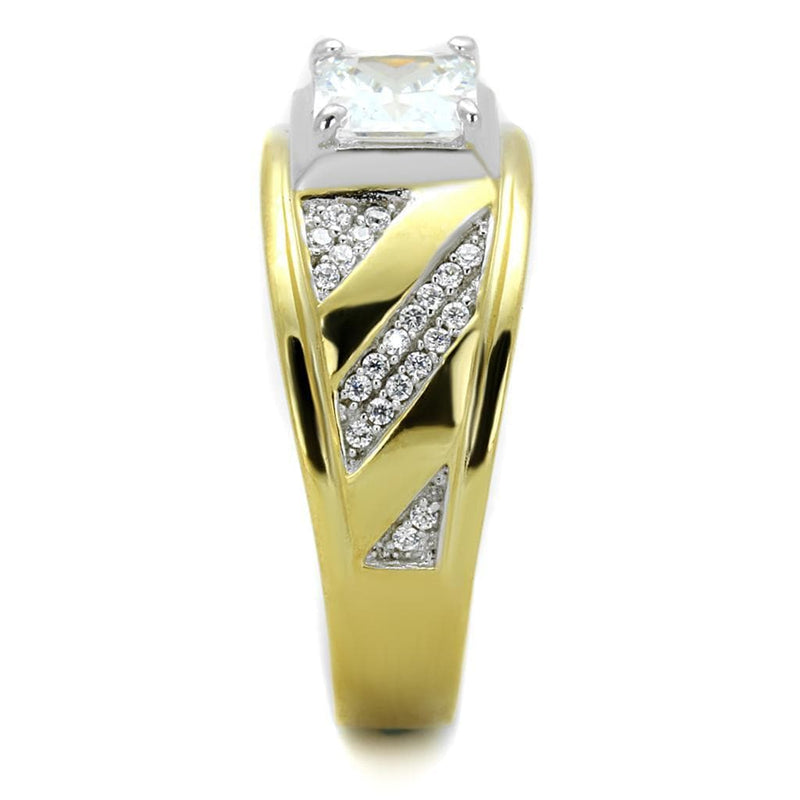 Gold Ring For Men TS247 Gold+Rhodium 925 Sterling Silver Ring with CZ