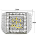 Gold Ring For Men TS389 Gold+Rhodium 925 Sterling Silver Ring with CZ