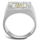 Gold Ring For Men TS389 Gold+Rhodium 925 Sterling Silver Ring with CZ
