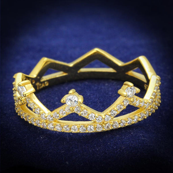 Gold Ring For Men TS404 Gold 925 Sterling Silver Ring with AAA Grade CZ