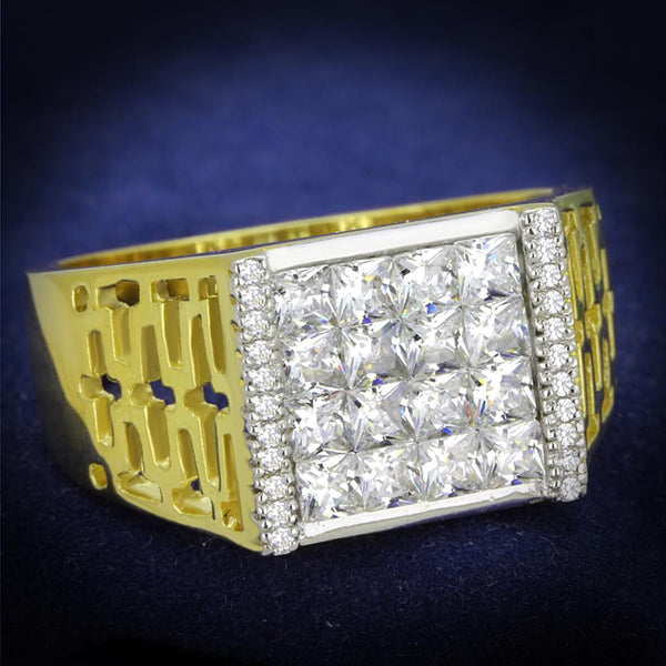 Silver Jewelry Rings Gold Ring For Men TS412 Gold+Rhodium 925 Sterling Silver Ring with CZ Alamode Fashion Jewelry Outlet