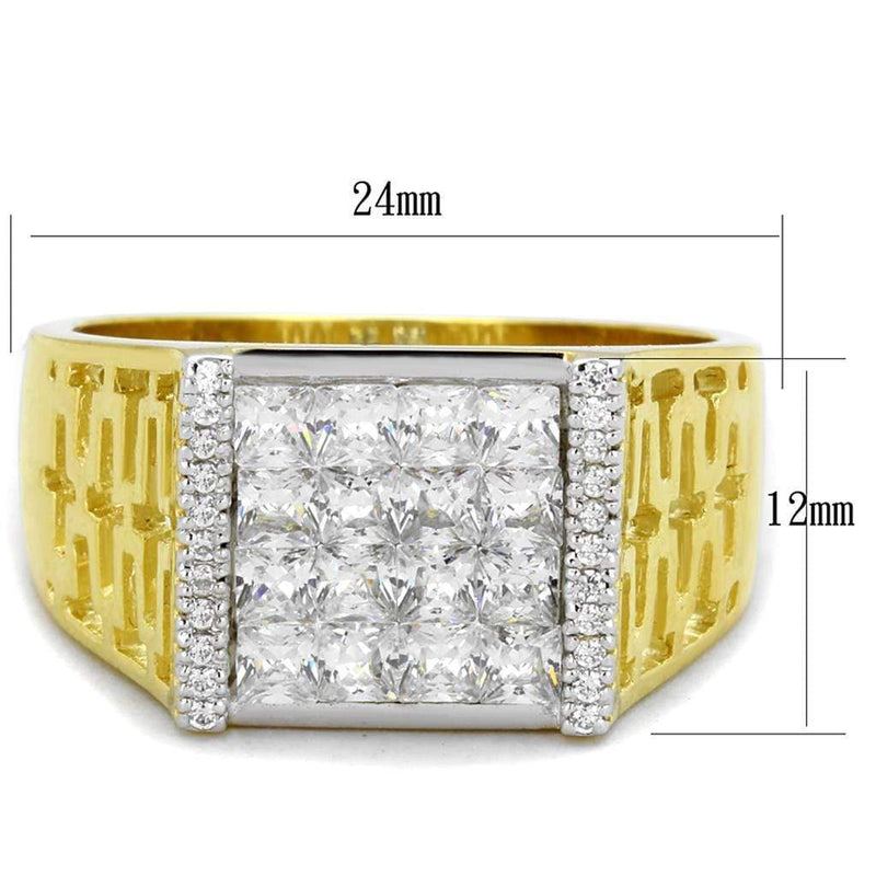Silver Jewelry Rings Gold Ring For Men TS412 Gold+Rhodium 925 Sterling Silver Ring with CZ Alamode Fashion Jewelry Outlet