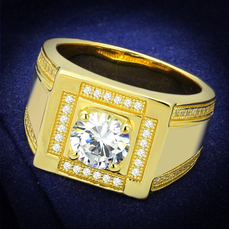 Gold Ring For Men TS552 Gold 925 Sterling Silver Ring with AAA Grade CZ