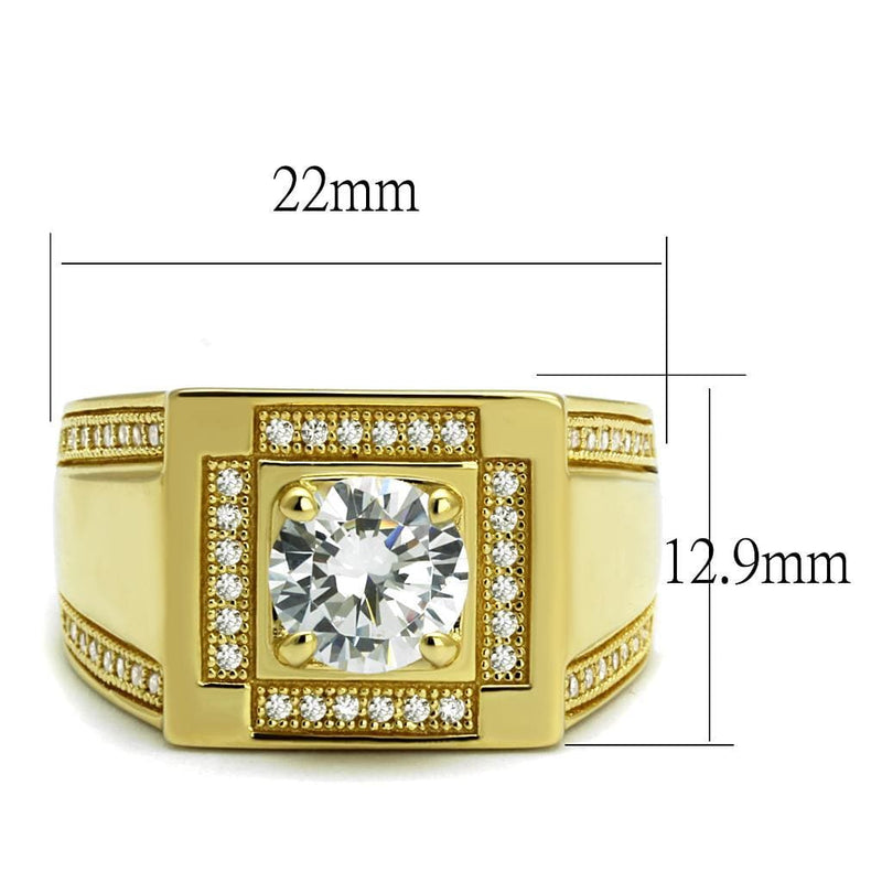 Gold Ring For Men TS552 Gold 925 Sterling Silver Ring with AAA Grade CZ