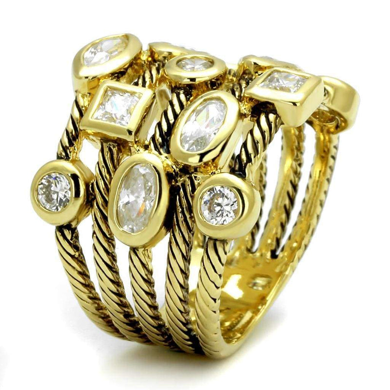 Gold Ring For Women LO4096 Gold Brass Ring with AAA Grade CZ