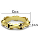 Gold Ring For Women LO4099 Gold Brass Ring with Epoxy in Jet