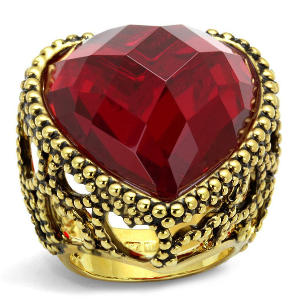 Gold Ring For Women LO4102 Gold Brass Ring with Synthetic in Garnet