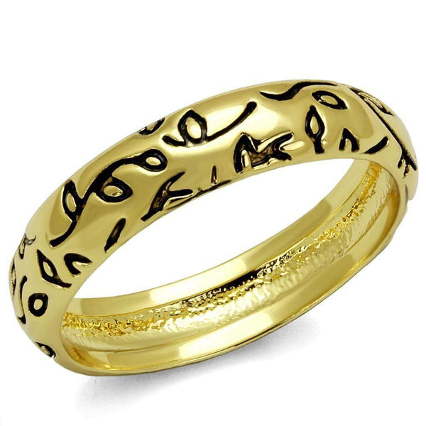 Gold Ring For Women LO4106 Gold Brass Ring with Epoxy in Jet