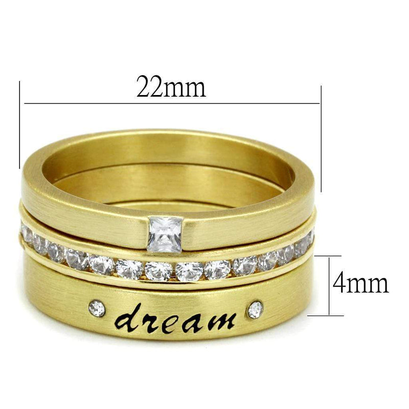 Gold Ring For Women LO4114 Gold Brass Ring with AAA Grade CZ