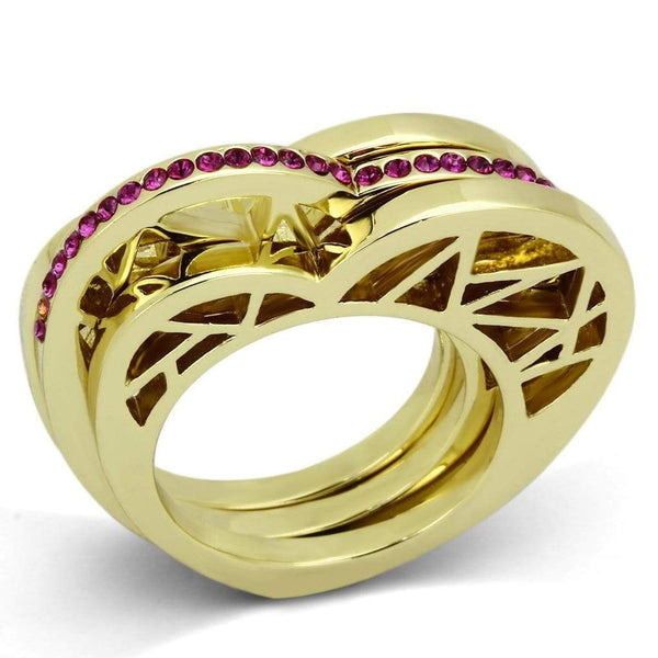 Gold Ring For Women TK863 Gold - Stainless Steel Ring with Crystal