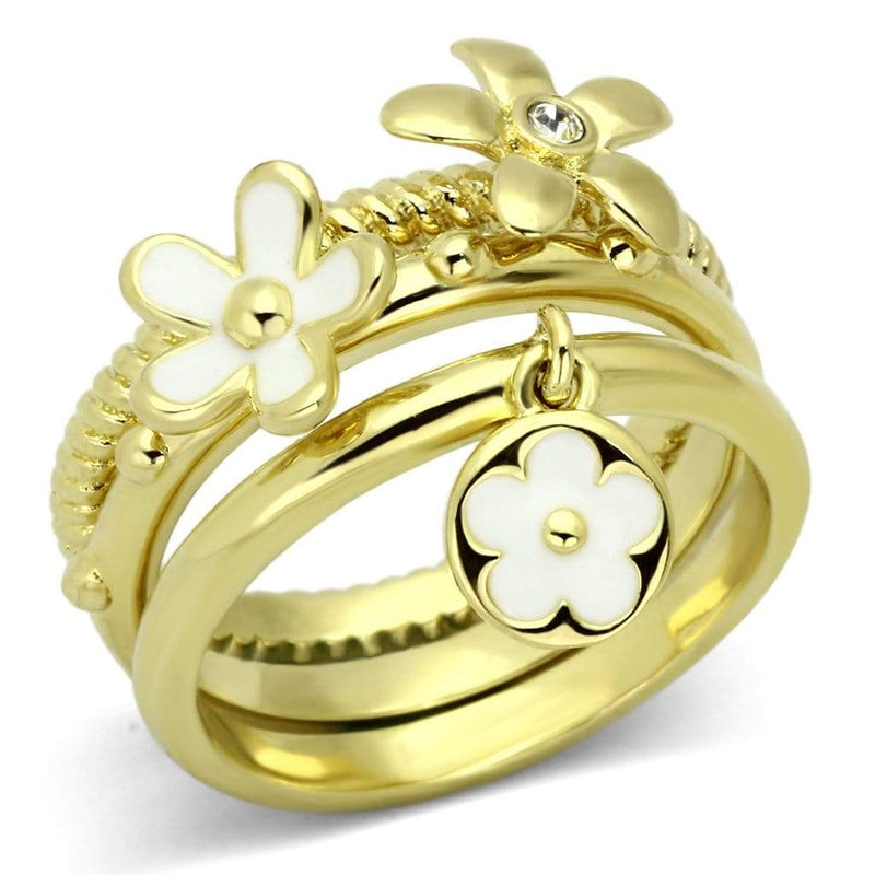 Gold Ring For Women TK878 Gold - Stainless Steel Ring with Crystal