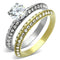 Gold Ring For Women TK967 Two-Tone Gold - Stainless Steel Ring with CZ