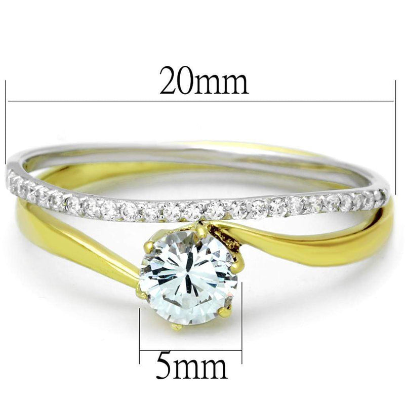 Silver Jewelry Rings Gold Ring For Women TS209 Gold+Rhodium 925 Sterling Silver Ring with CZ Alamode Fashion Jewelry Outlet
