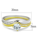 Gold Ring For Women TS210 Gold+Rhodium 925 Sterling Silver Ring with CZ