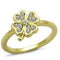 Gold Ring LO3987 Flash Gold Brass Ring with Top Grade Crystal