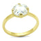 Gold Ring LO4078 Flash Gold Brass Ring with AAA Grade CZ