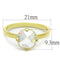 Gold Ring LO4078 Flash Gold Brass Ring with AAA Grade CZ