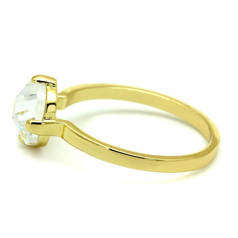 Gold Ring LO4078 Flash Gold Brass Ring with AAA Grade CZ