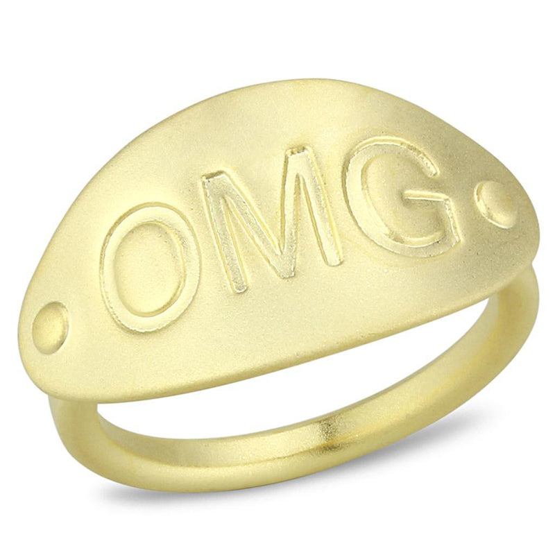 Gold Ring LO4243 Matte Gold Brass Ring