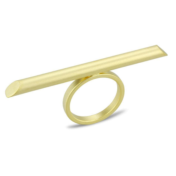 Gold Ring LO4261 Matte Gold Brass Ring