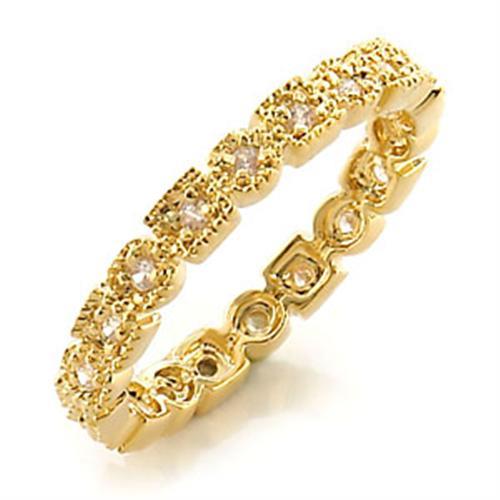 Gold Ring LO450 Gold Brass Ring with AAA Grade CZ