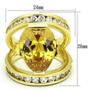 Gold Ring LOA849 Gold Brass Ring with AAA Grade CZ in Topaz