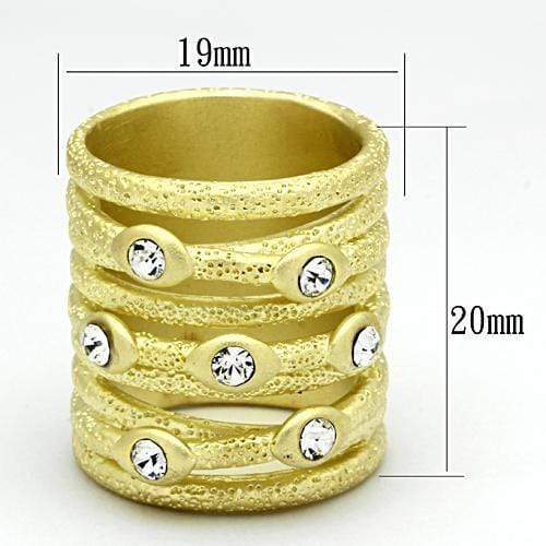 Gold Ring Set LOA833 Matte Gold Brass Ring with Top Grade Crystal