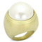 Gold Ring Set LOA835 Matte Gold Brass Ring with Synthetic in White