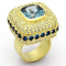 Gold Ring Set LOA860 Matte Gold Brass Ring with Synthetic in London Blue