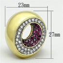 Gold Ring Set LOA902 Gold+Ruthenium Brass Ring with AAA Grade CZ in Ruby