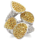 Gold Ring Set LOA937 Gold+Rhodium Brass Ring with AAA Grade CZ