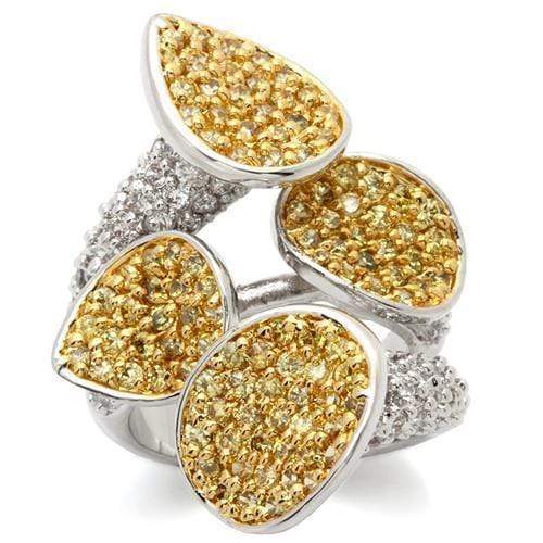 Gold Ring Set LOA937 Gold+Rhodium Brass Ring with AAA Grade CZ