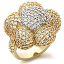 Gold Ring Set LOA941 Gold+Rhodium Brass Ring with AAA Grade CZ