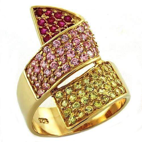 Gold Ring Set LOAS1041 Gold 925 Sterling Silver Ring with AAA Grade CZ