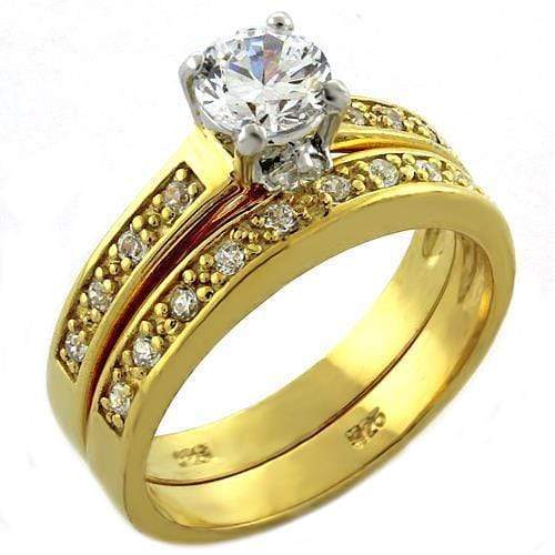 Gold Ring Set LOAS1049 Gold 925 Sterling Silver Ring with AAA Grade CZ